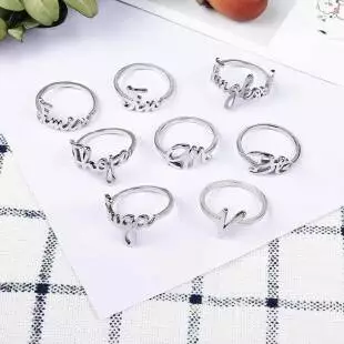 Kpop BTS Stainless Steel Name Finger Rings