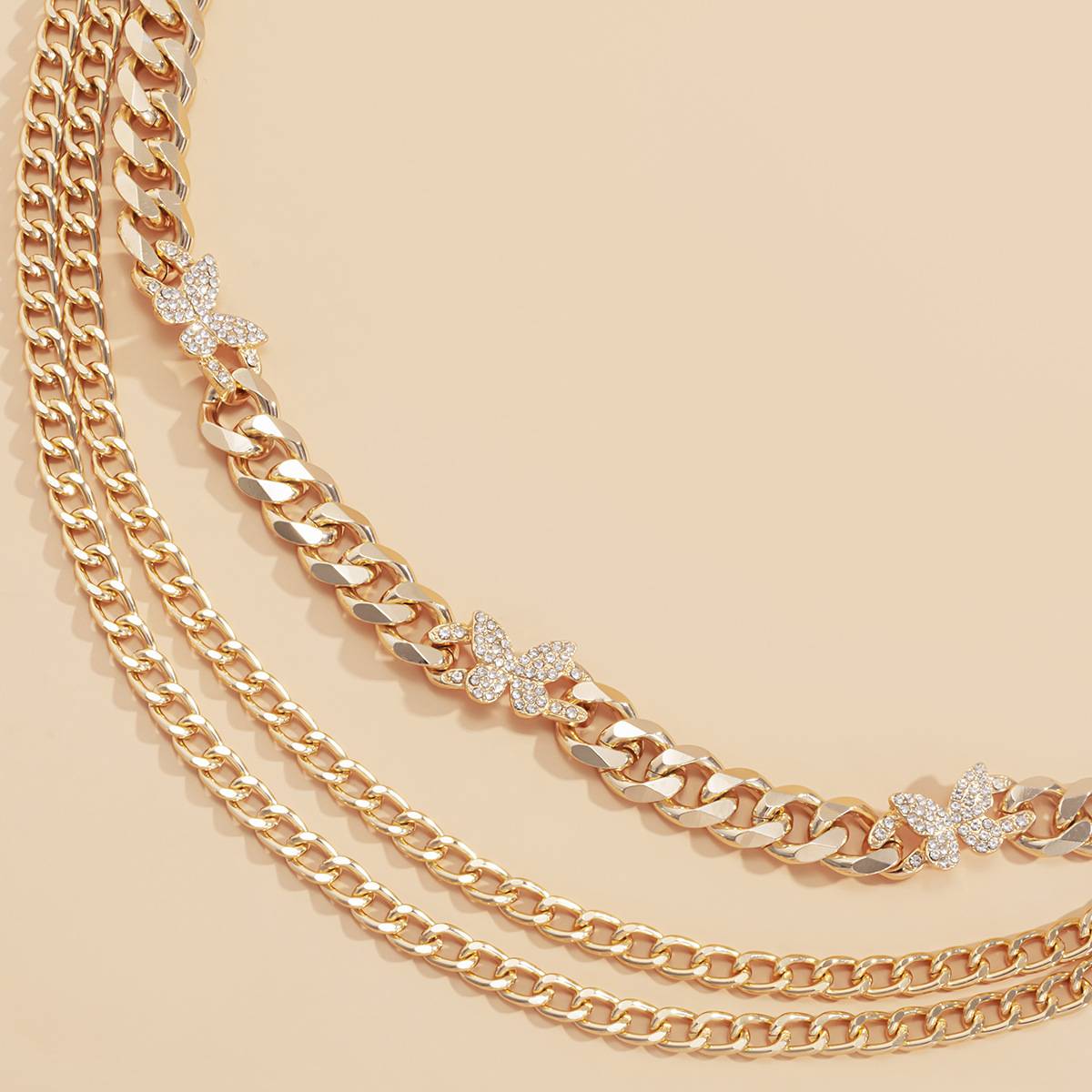 Diamond-Studded Butterfly Waist Chain