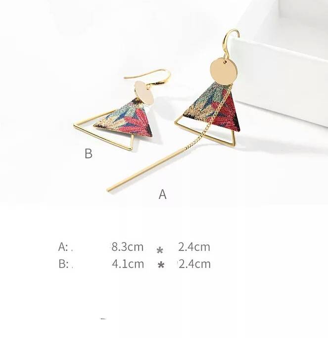 Flower pattern geometric Triangle tassel drop earrings Feature Photo