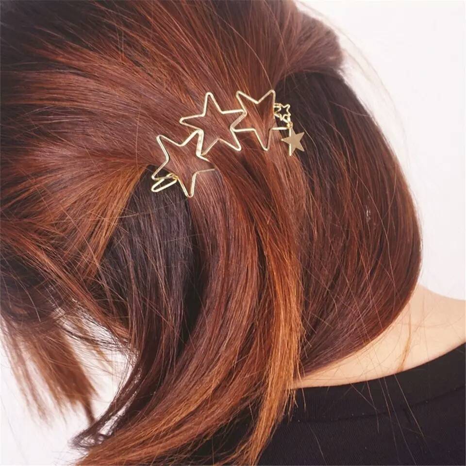 Korean hollow alloy hair clip
