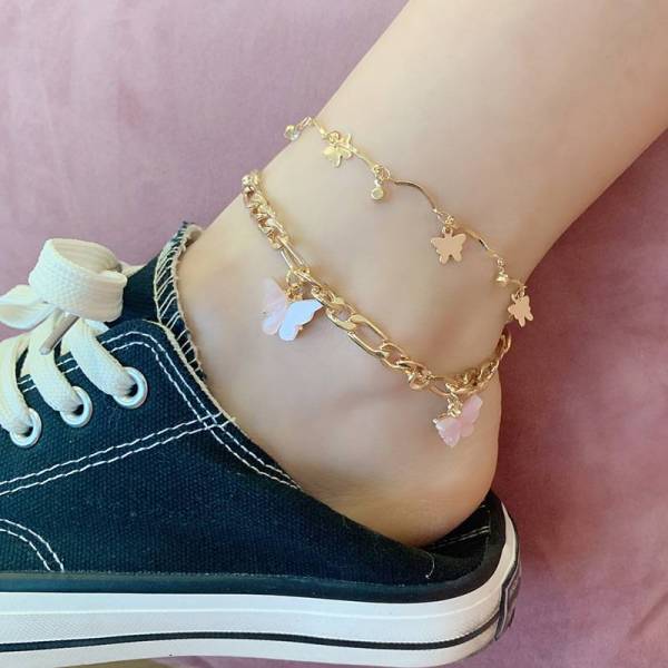 Layered Butterfly Anklet
