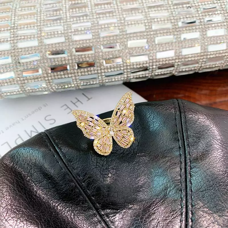 Luxury Super Fairy Zircon Butterfly Ring 2