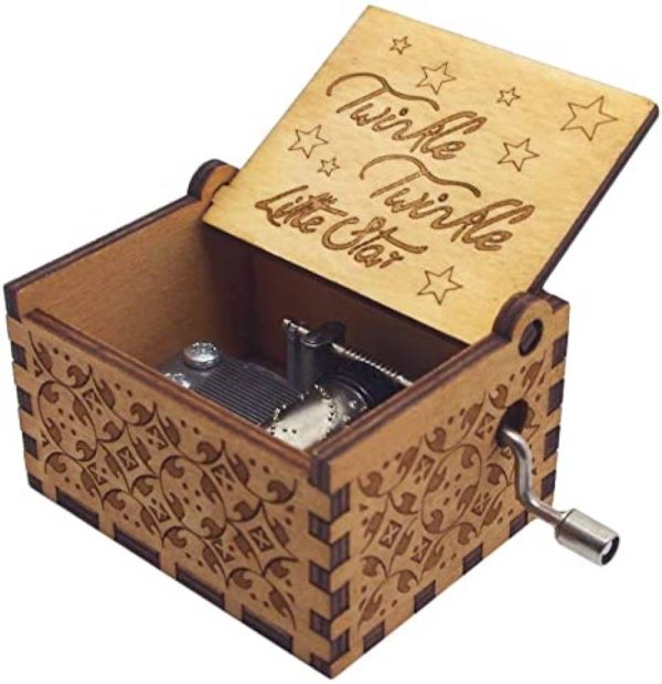 Twinkle Twinkle Brown Wooden Music Box