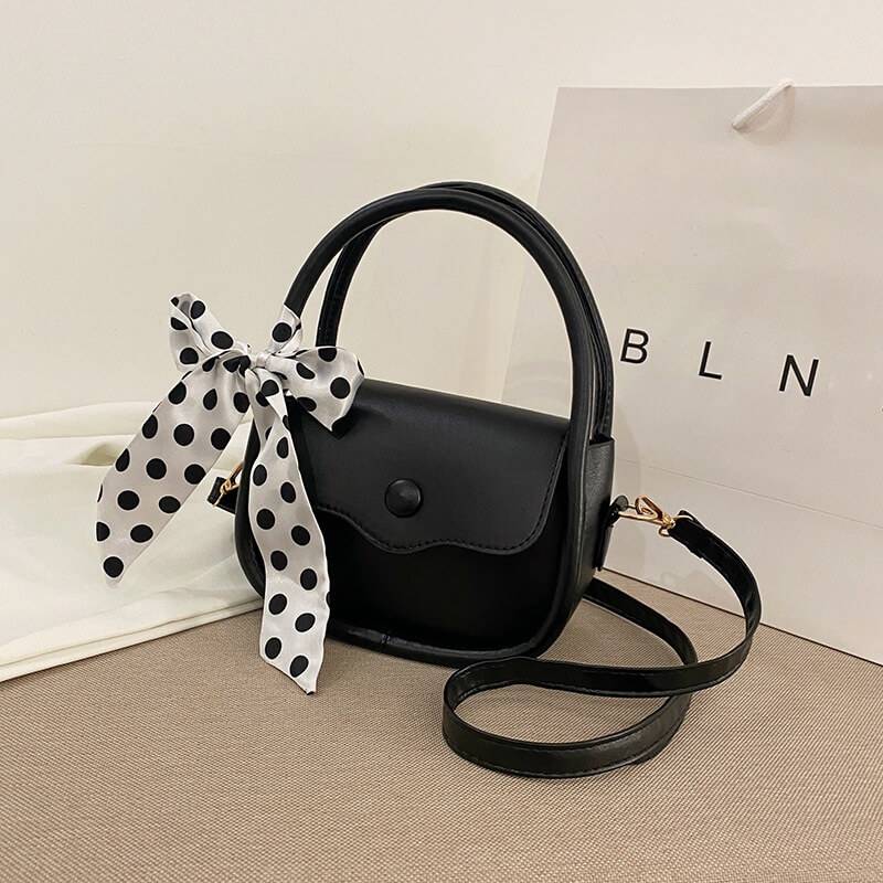 Western Style Ribbon Shoulder Bag black (1)