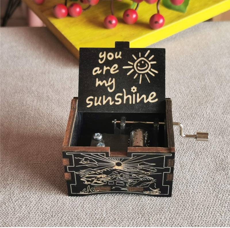 You are my sunshine black wooden Music Box