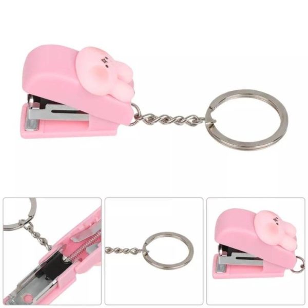 Kawaii mini stapler with keychain