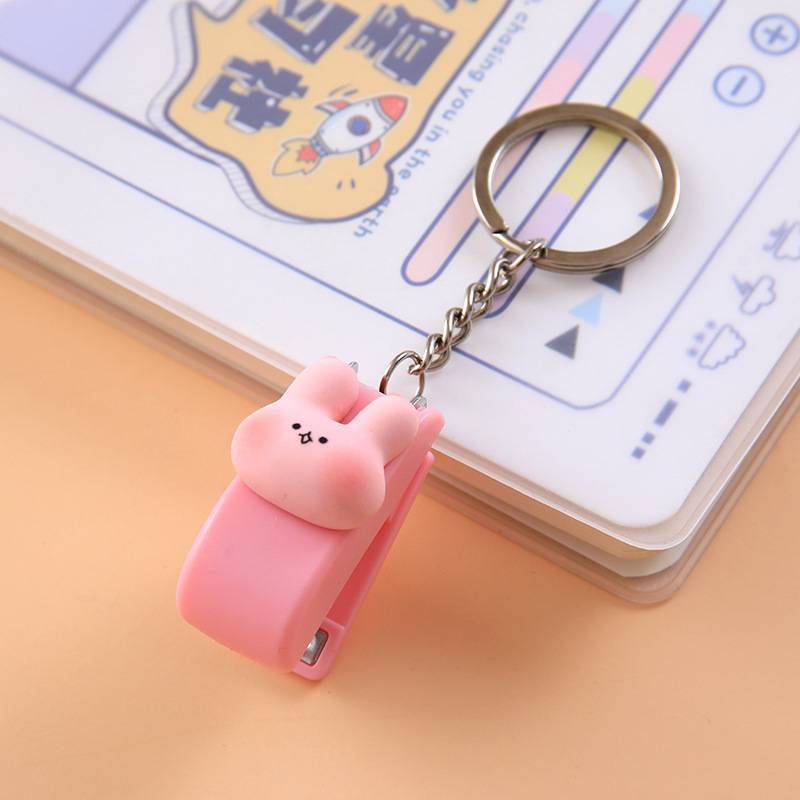 Kawaii mini stapler with keychain