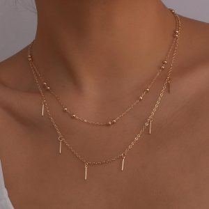 Bar Charm Layered Necklace