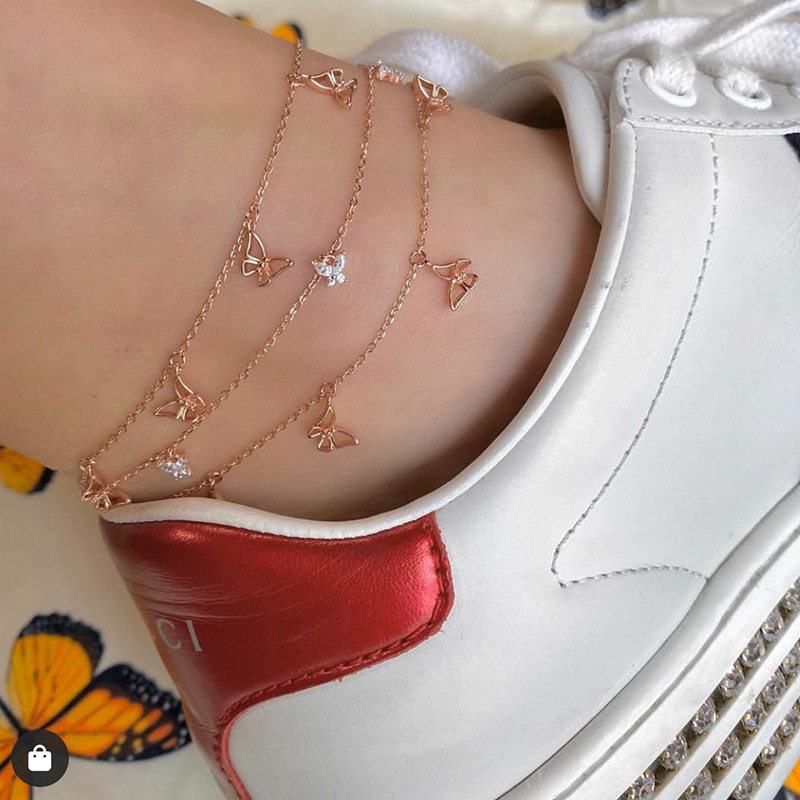 Butterfly Multilayer Anklet