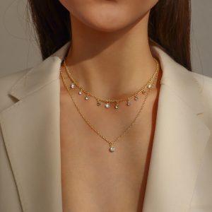 Diamond Double-Layer Necklace