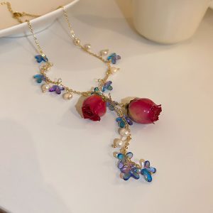 Retro Eternal Flower Multi-Layer Pearl Necklace