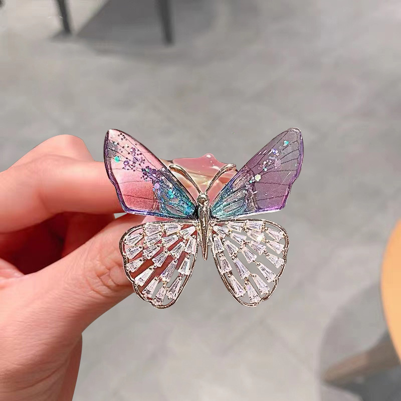 Shiny Zircon Butterfly Korean Luxury Crystal Brooch