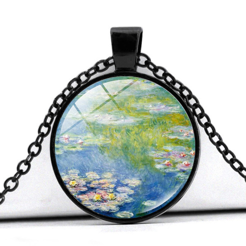 Vincent van Gogh Black Chain Pendant Collection The Water Lily Pond