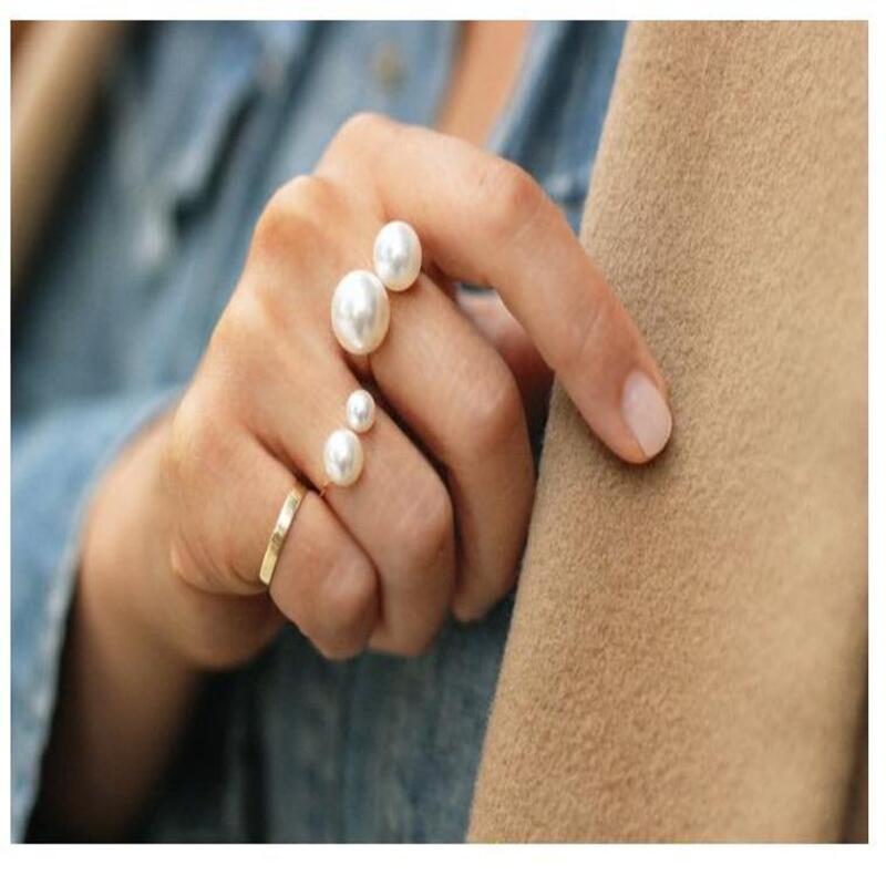 Korean Pearl Open Size Ring 1