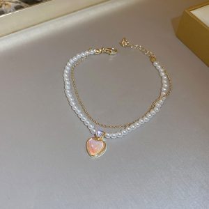 Luxury Pearl Love Chain Bracelet