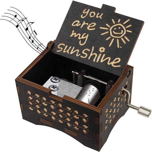 You are My Sunshine Wooden Music Box Black