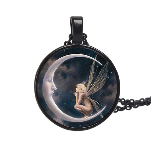 Angel Moon Retro Alloy Pendant 2