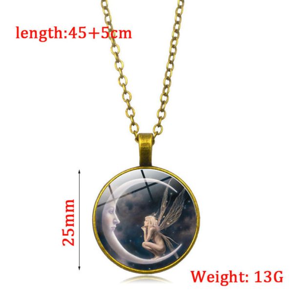 Angel Moon Retro Alloy Pendant 3