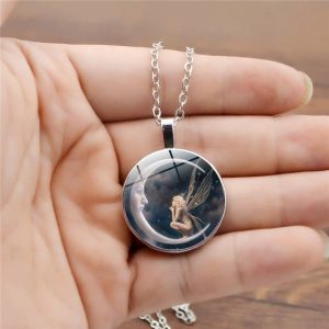 Angel Moon Retro Alloy Pendant