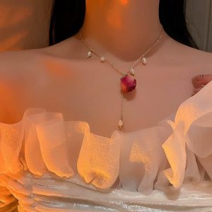 Real Rose Pearl chain