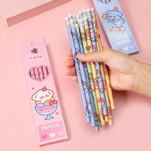 6pcs Kawaii Cartoon Hb Pencil Set