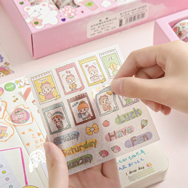 Kawaii Girl Large Stickers & Washi Tape Box