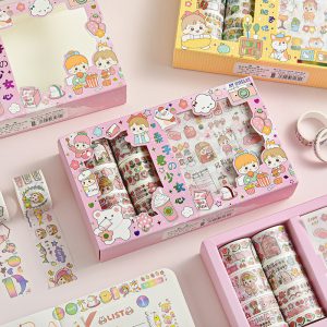 Kawaii Girl Large Stickers & Washi Tape Box