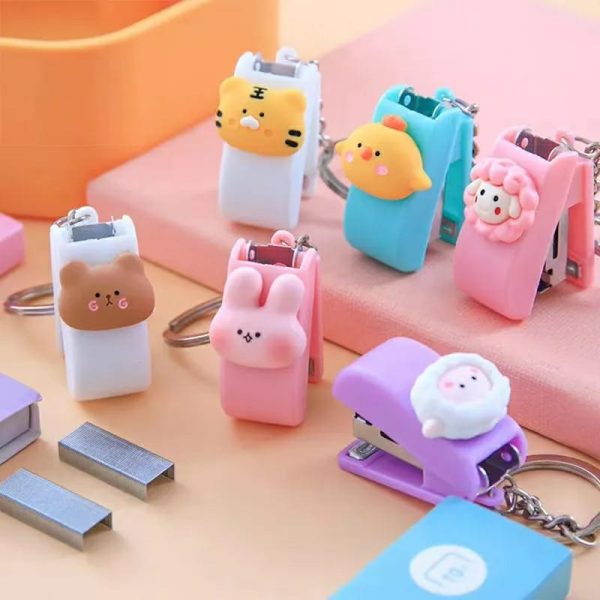 Kawaii Mini Stapler with Keychain 2