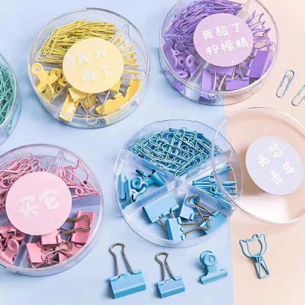 Multifunctional Metal Paper Clip Set