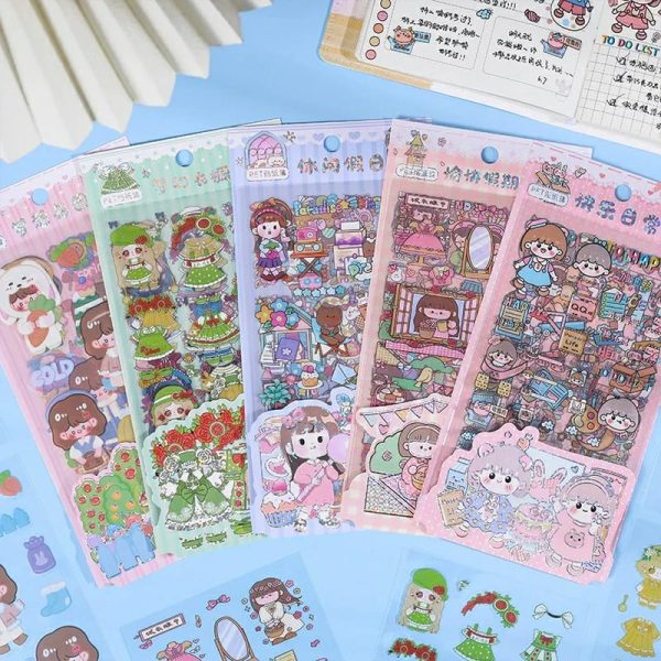 6 Sheet Kawaii Decorative Sticker Set