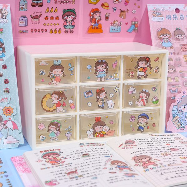 6 Sheet Kawaii Decorative Sticker Set