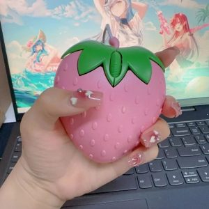 3D Strawberry Wired Mouse