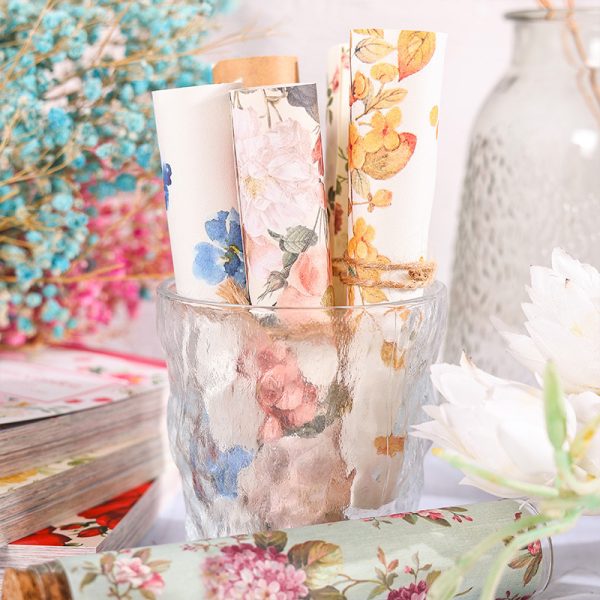 Floral Themed 100Pcs Journal Decorative Paper Book