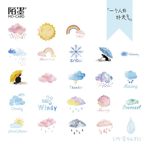 Weather Theme Mini Journal Stickers Box