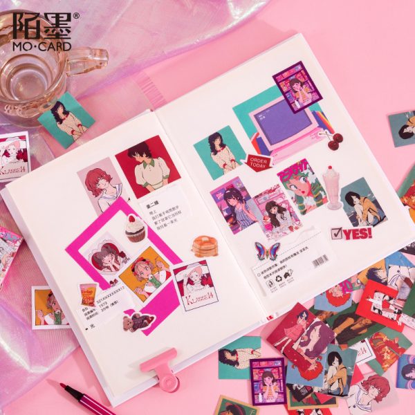 Retro Girl Magazine Journal Mini Stickers Box