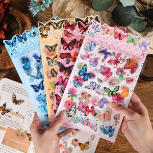 2 Pcs Butterfly Theme Scrapbooking Sticker