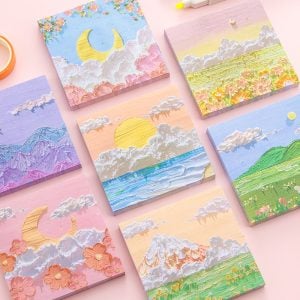 Aesthetic Oil Painting Landscape Sticky Notes