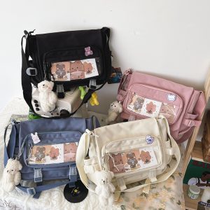 Korean Ins Cute Bear Card Transparent Shoulder Bag