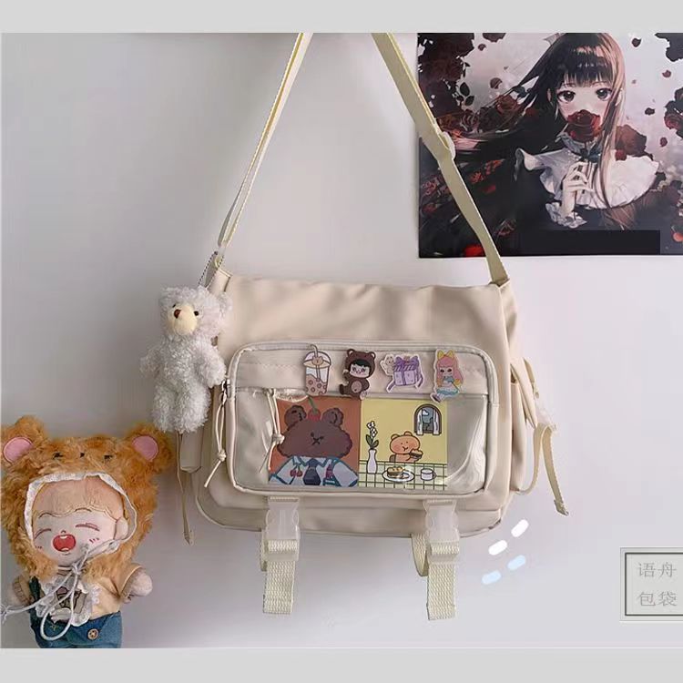 Korean Ins Cute Bear Card Transparent Shoulder Bag white