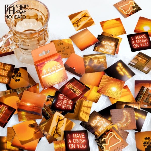 Dusk Scenery Theme Journal Stickers Box