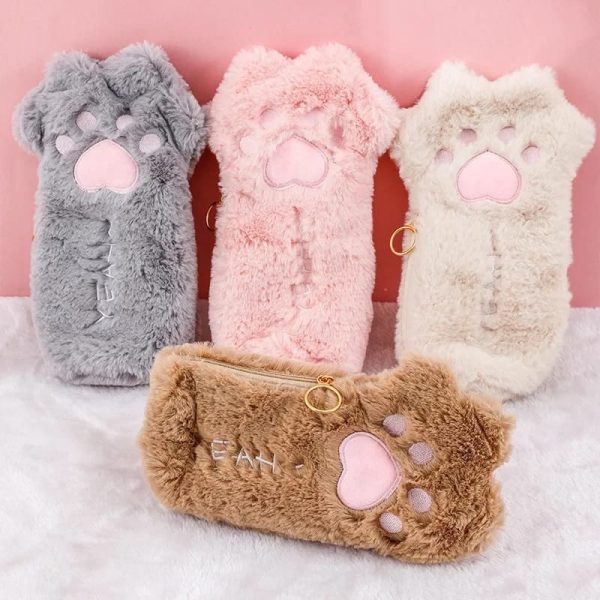 Kawaii Cat Paw Plushy Pencil Case