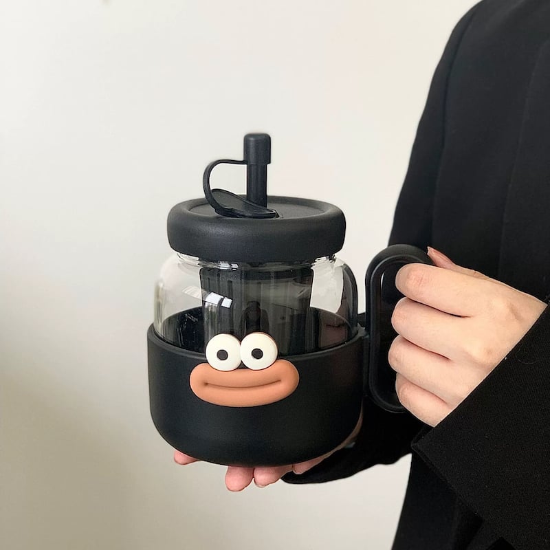 1000 ML Kawaii Water Bottle With Straw