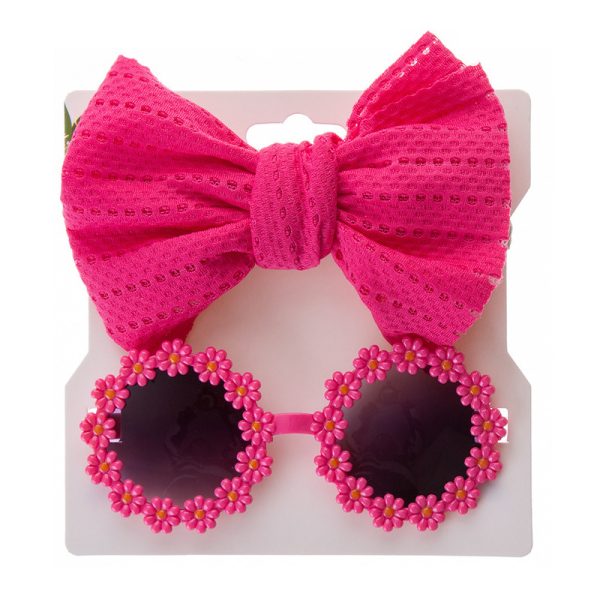 Baby Sunglasses Bow Hot Pink