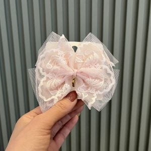 Elegant Net Bow Pink
