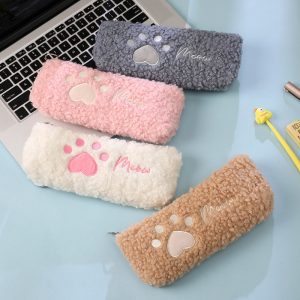 Furry Cat's Plush Pencil Bag