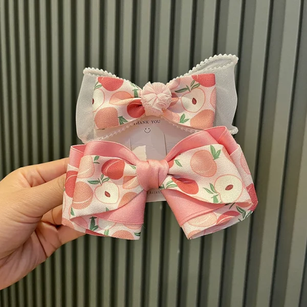 Pink Peach Hair Bow
