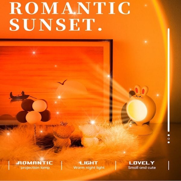 Rabbit Sunset Projection Night Light