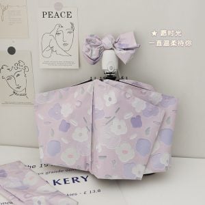 Automatic Oil Painting Floral Umbrella