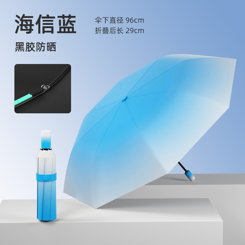 Fully Automatic Aesthetic Mesh Umbrella blue