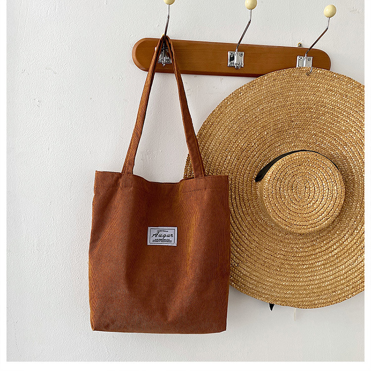Simple Corduroy Tote Bag - Image 3